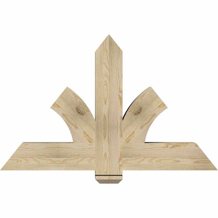 Ekena Millwork Redmond Rough Sawn Timber Gable Bracket, Douglas Fir, 48"W x 30"H x 6"D x 6"F, 15/12 Pitch GBW048X30X0606RED00RDF